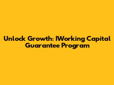 Unlock Growth: IWorking Capital Guarantee Program